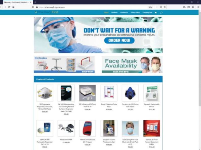Corona-Virus: Betrügerische Angebote von medizinischen Produkten in Fake-Shops