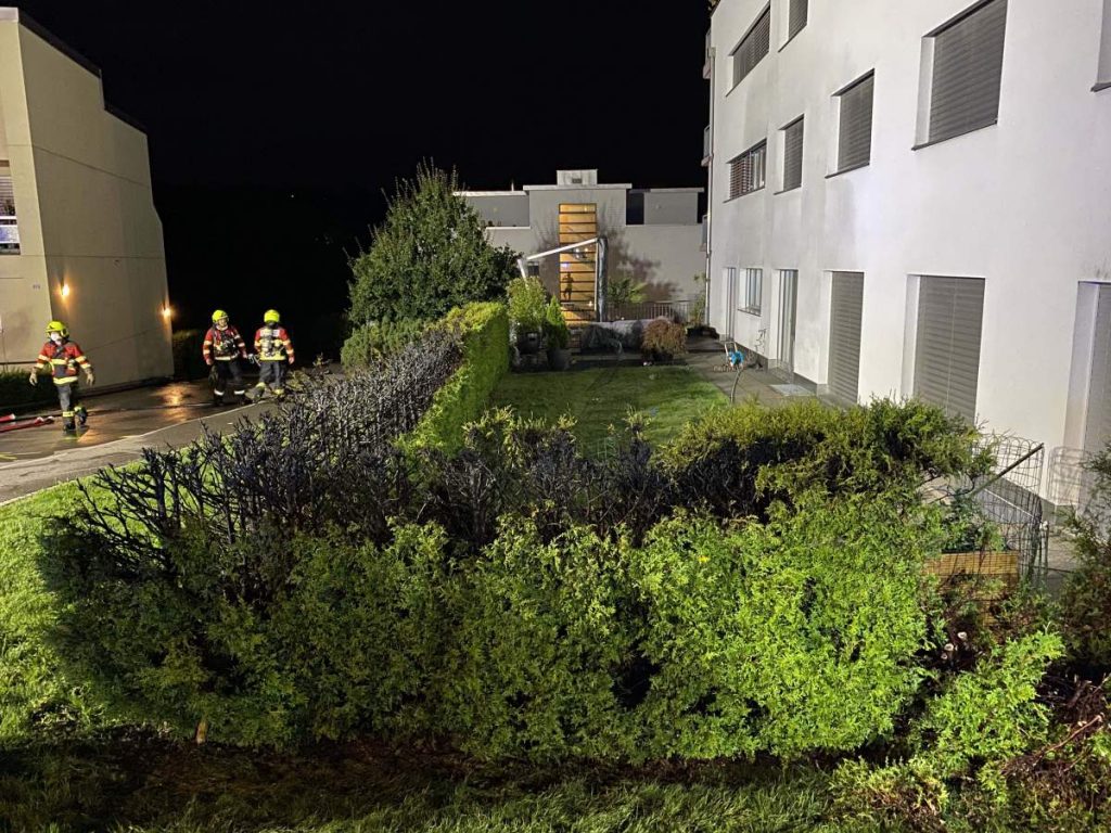 Menzingen ZG - Hecke in Wohnquartier in Brand geraten
