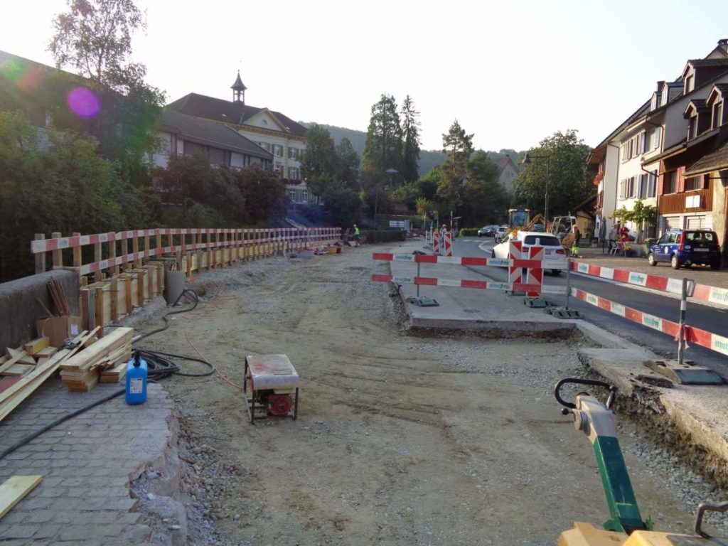 Bubendorf BL - Bauarbeiten an der Hauptstrasse