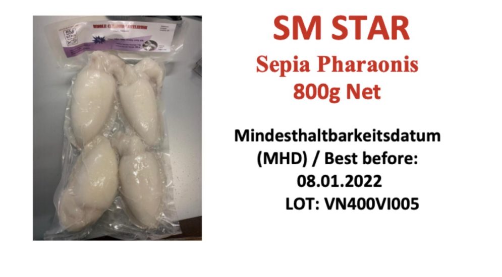 Schweiz: Sepia Pharaonis - Produkterückruf wegen Schwermetallen