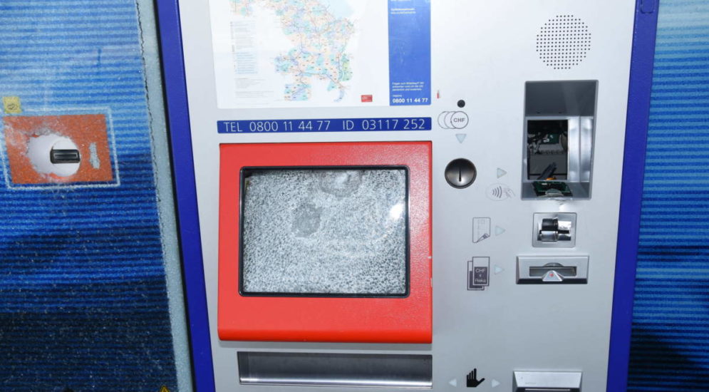 Kaltbrunn SG - Billett-Automat zerstört