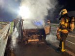 Autobahn A1 bei Wängi TG: Auto gerät in Brand