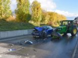 Ennetmoos NW: Heftiger Unfall zwischen Autofahrer und Traktor