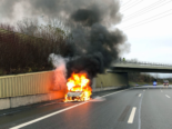 Knutwil LU: Fahrzeugbrand auf A2 sorgt für Verkehrsbehinderungen