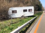 Unfall Deitingen SO: Wohnanhänger beim Fahren auf der A1 verloren