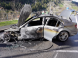 Gurtnellen UR: Fahrzeug gerät auf der A2 in Brand