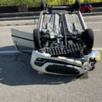 Hornussen AG: Auto bei Unfall auf der A3 überschlagen