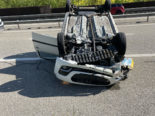 Hornussen AG: Auto bei Unfall auf der A3 überschlagen