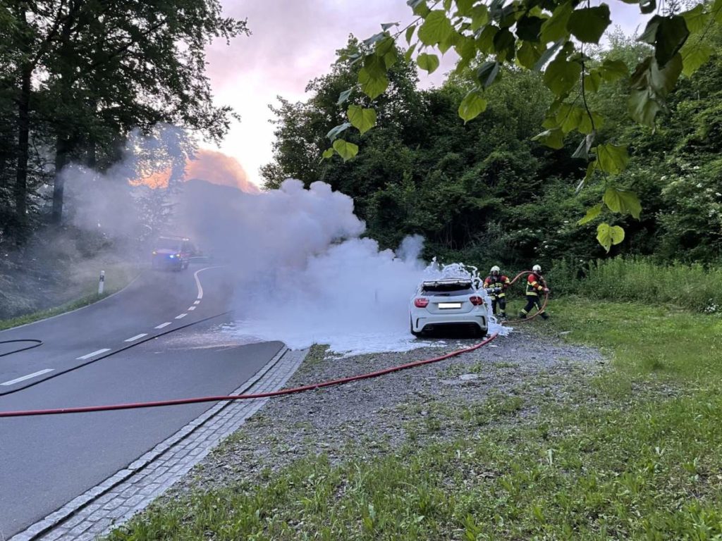 Morschach: Auto gerät in Vollbrand - Lenker (25) erleidet Verbrennungen