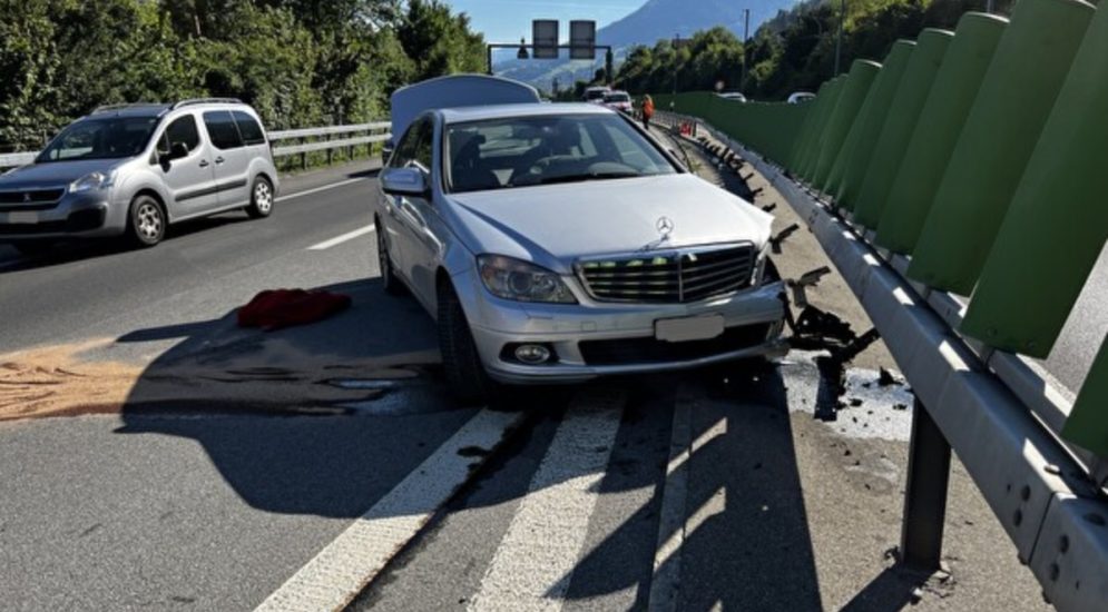 Unfall auf der Autostrasse A8 in Alpnachstad OW