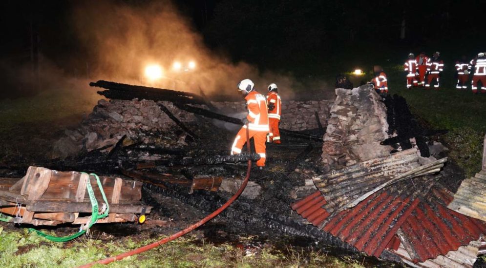 Altdorf UR: Stallgebäude bei Brand komplett zerstört