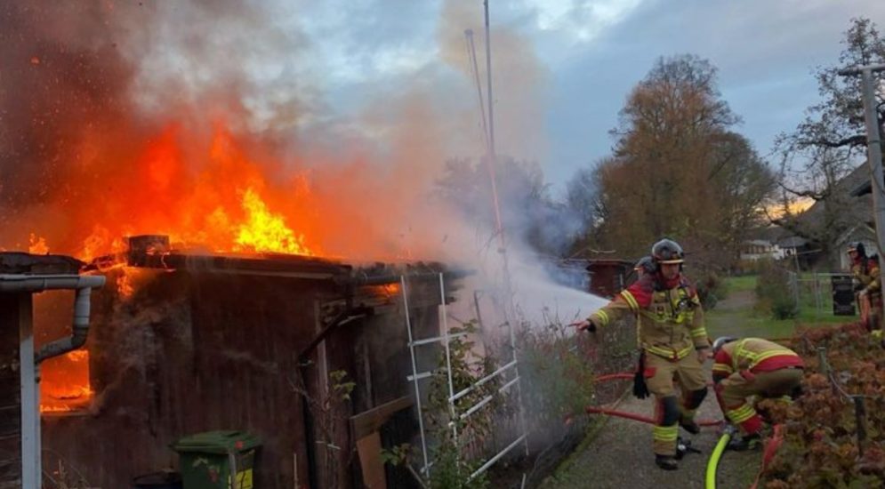 Brennendes Gartenhaus in Holligen BE