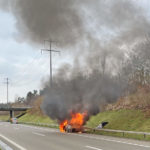Frauenfeld TG: Fahrzeugbrand auf der Autobahn A7