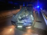 Eiken AG: Auto überschlägt sich bei Unfall auf A3