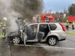 Gunzgen SO: Fahrzeug gerät auf Rastplatz der A1 in Brand