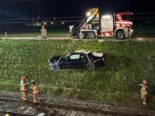 Grosshöchstetten BE: Auto bei Unfall auf Geleise der BLS gestürzt