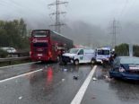 Chur GR: Unfall auf A13, erhebliche Verkehrsbehinderungen