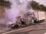 Härkingen SO: Lieferwagen auf der A1 in Brand geraten