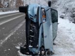 Holderbank SO: Auto bei Selbstunfall gekippt – niemand verletzt