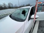Kurioser Unfall auf A14 Baar ZG: LKW-Eisplatte zerschmettert Windschutzscheibe
