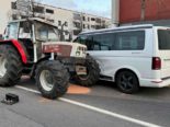Stadt Zug: Traktor fährt bei Unfall über eigenes Frontgewicht