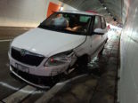 Krasser Unfall im Murgwaldtunnel A3: Fahrer kracht mehrfach in Tunnelwand