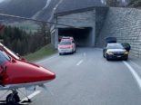 rettungshelikopter vor tunnel
