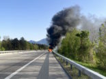 Sargans SG: Fahrzeug gerät nach Leistungsabfall in Brand